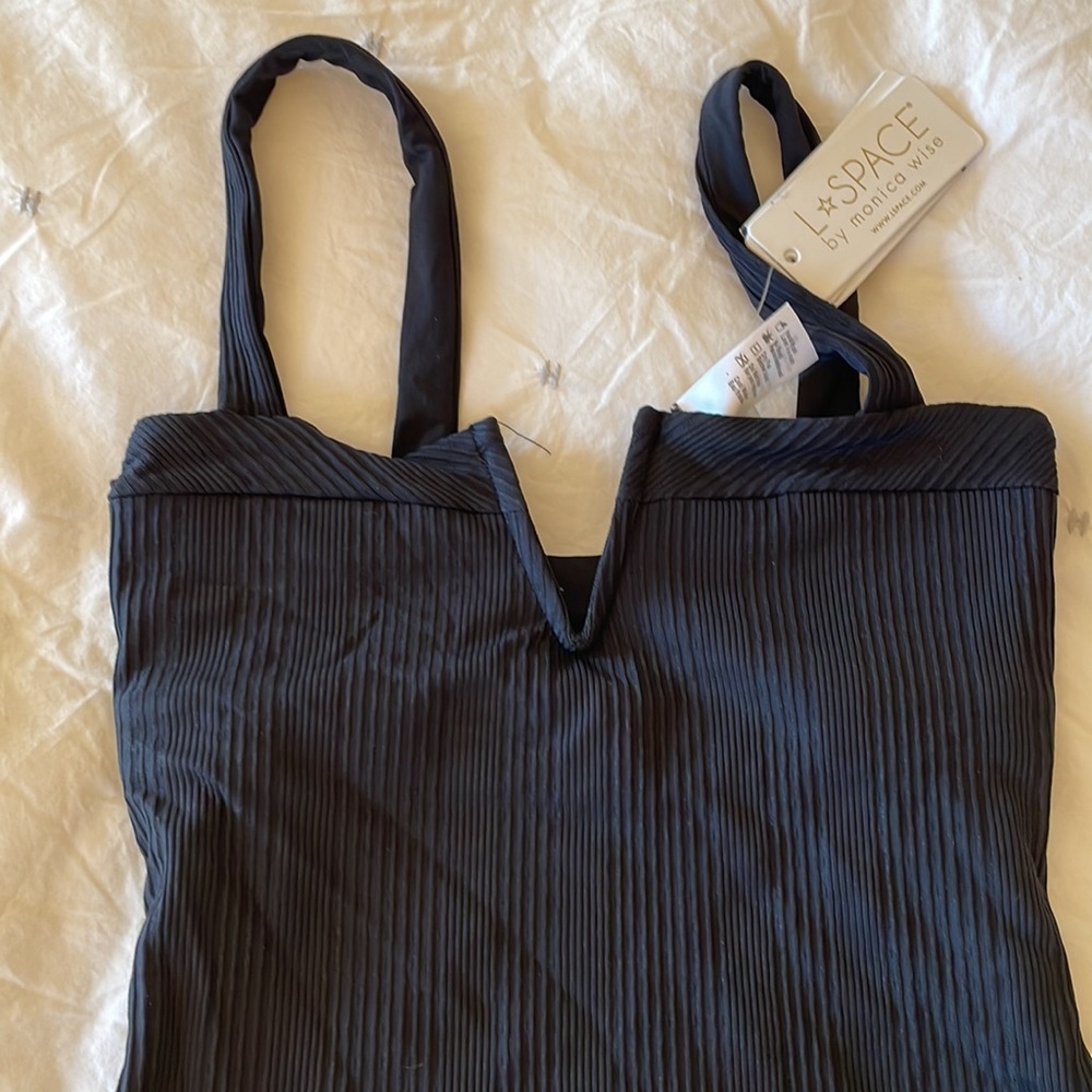 l*space Cha Cha One Piece Ribbed Swimsuit Black Size 6